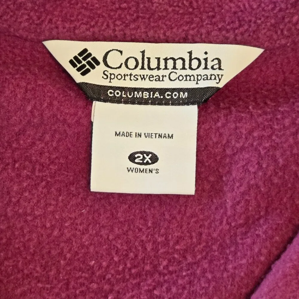 Columbia Women’s Full Zip Fleece Jacket, Plum/Magenta, Women's 2X